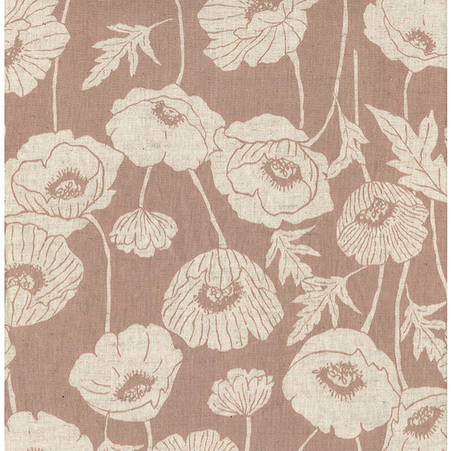 Kokka  One Flower Poppy in Natur/Altrosa