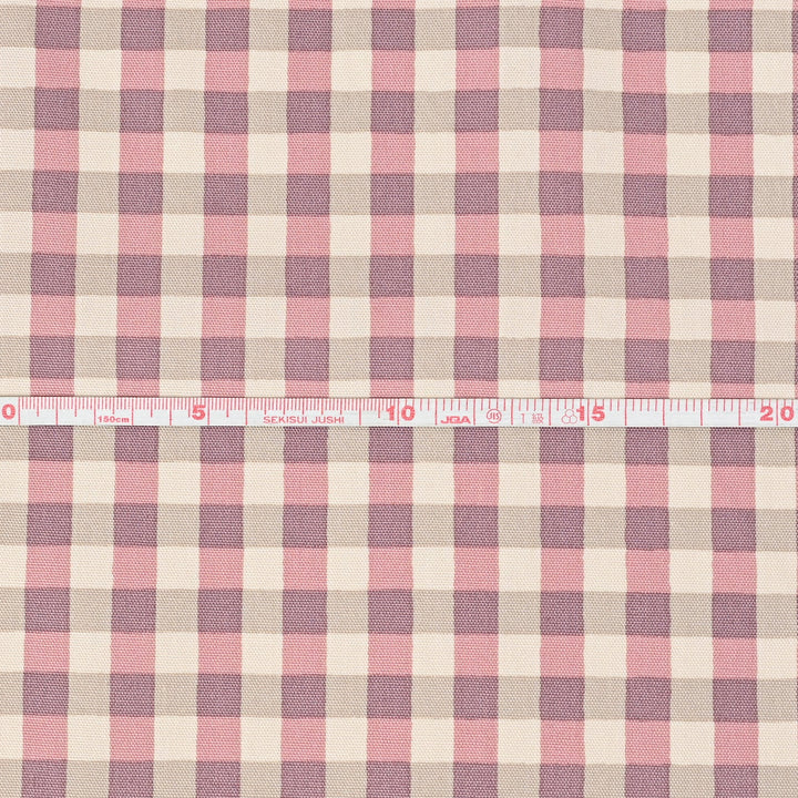 Kokka  Linnea Basic - Gingham in Lila/Beige (Oxford)
