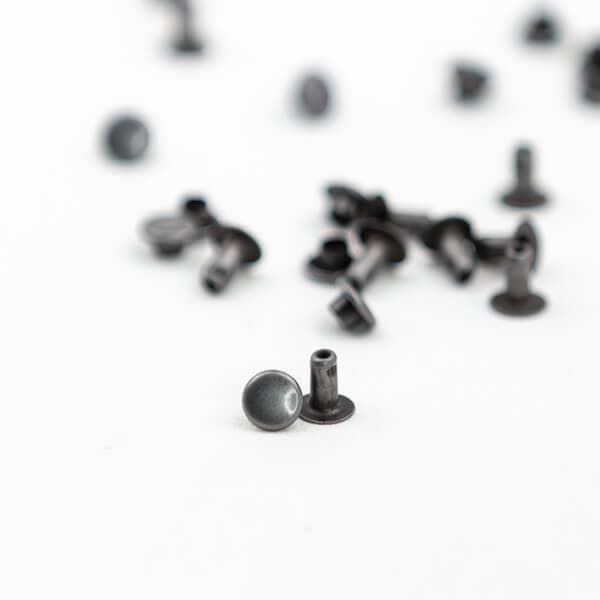 Einfache Hohlkopfnieten 6mm - Antiksilber (geeignet für Little Mynta)