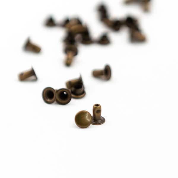Einfache Hohlkopfnieten 6mm - Antikgold (geeignet für Little Mynta)