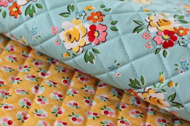 Backyard Roses Fabric quilted2
