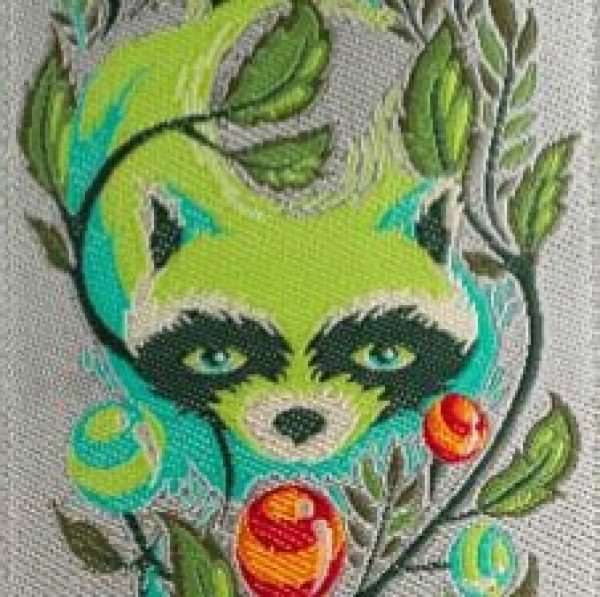 Webband Tula Pink "Racoon" in Agave