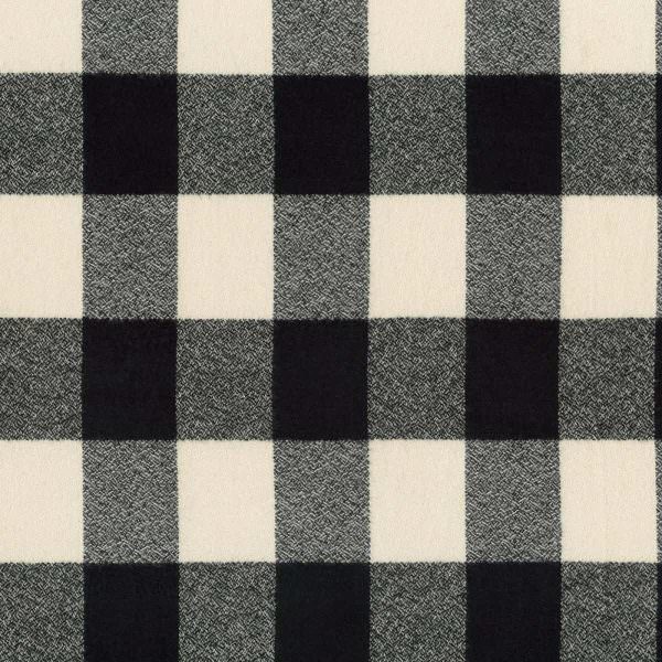 Robert Kaufman Mammoth Flanell Plaid in Ivory - Reststück 240cm