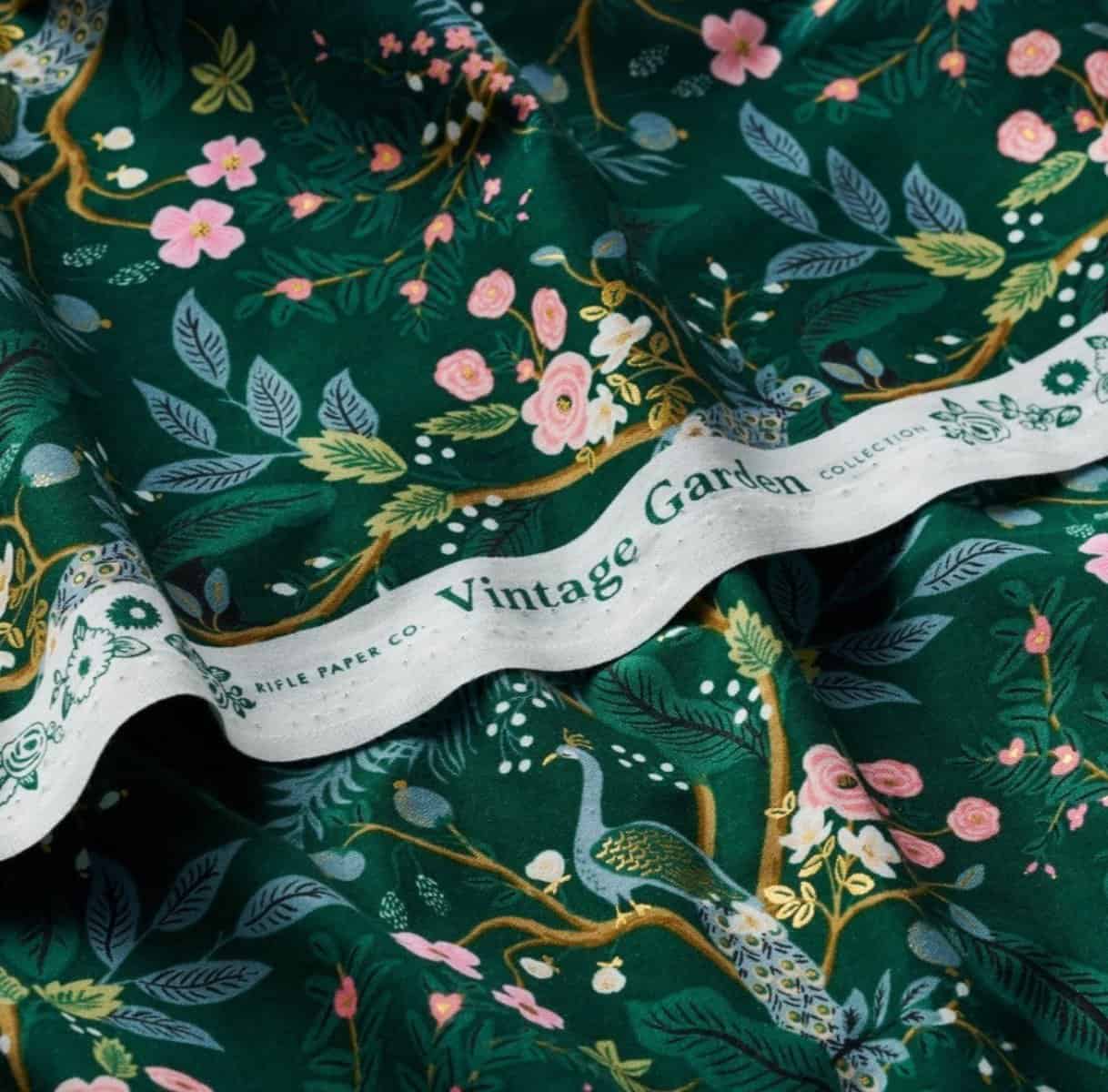 RP1004-NA5R Vintage Garden - Estee - Navy Rayon Fabric
