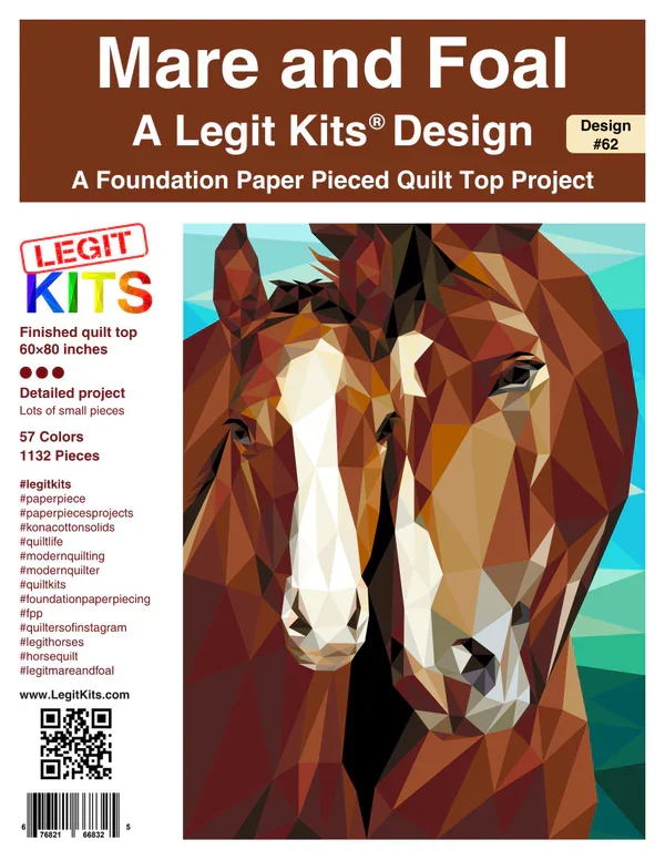 Patchwork-Schnittmuster - Legit Kits- "Mare & Foal / Stute und Fohlen" (Foundation Paper Piecing)