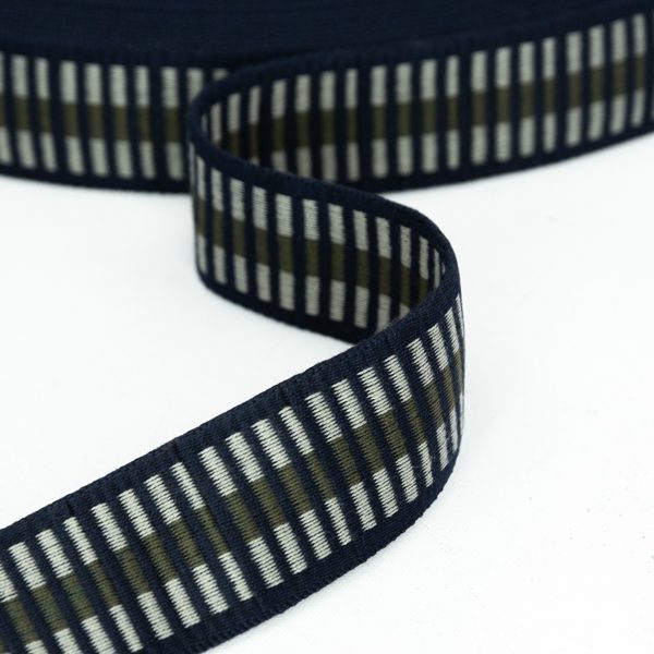 Gurtband Premium Streifen - Navy mit Streifen in Forest Night