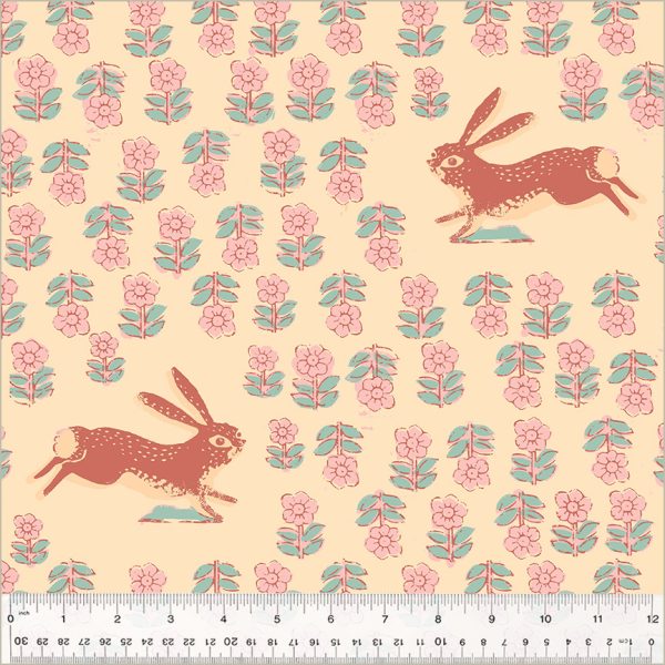 Windham-Heather Ross - Rabbit in Blush - Extrabreiter Rückseitenstoff – Bild 3