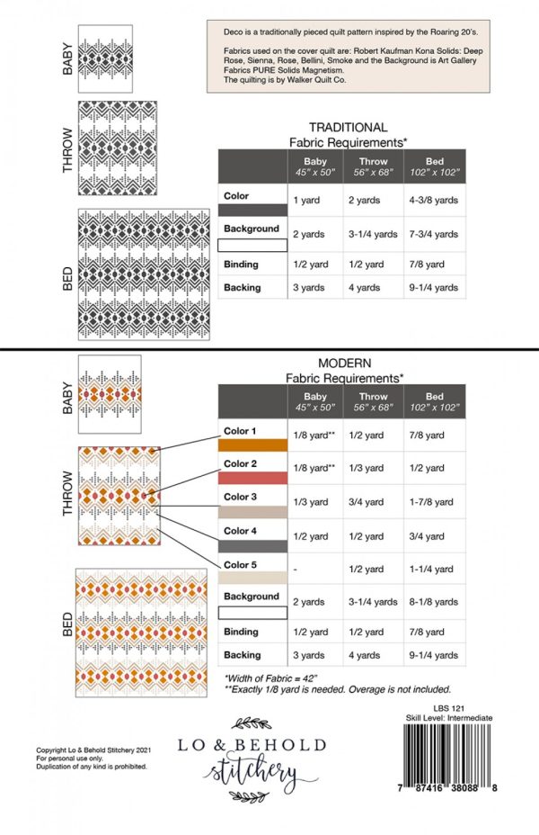 Schnittmuster Quilt "Deco" von Lo & Behold Stitchery – Bild 2