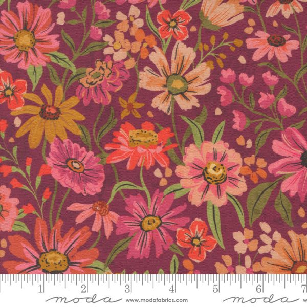Moda Fabrics - Crystal Manning - Sagewood - Summerfield in Rose Wine
