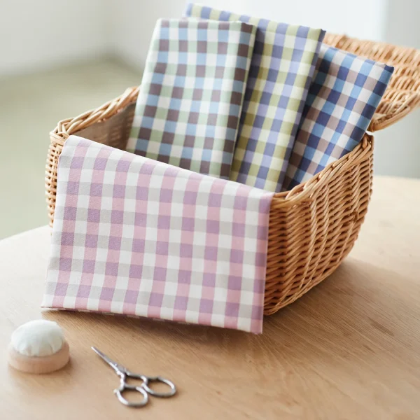 Kokka – Linnea Basic - Gingham in Rosa/Beige (Oxford) – Bild 2