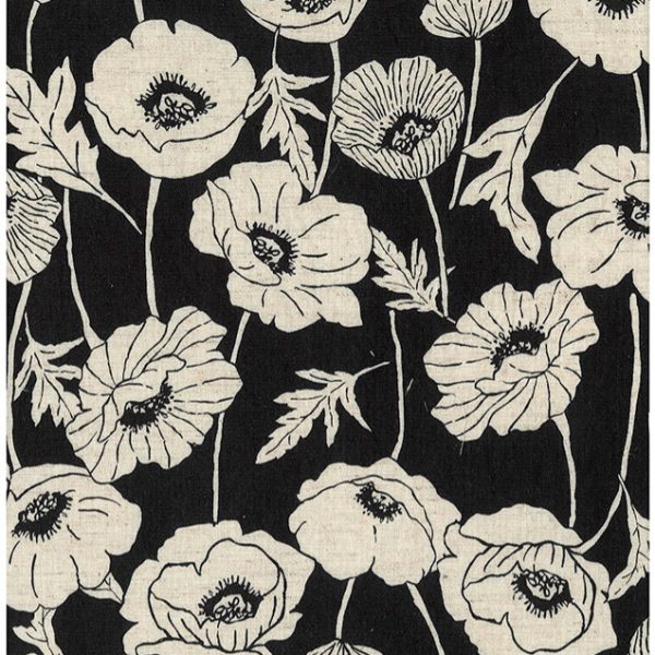 Kokka – One Flower Poppy in Natur/Schwarz