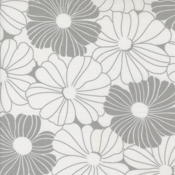 Moda Fabrics - V and Co. - Color Crush - Bloom Florals in Off White and Silver