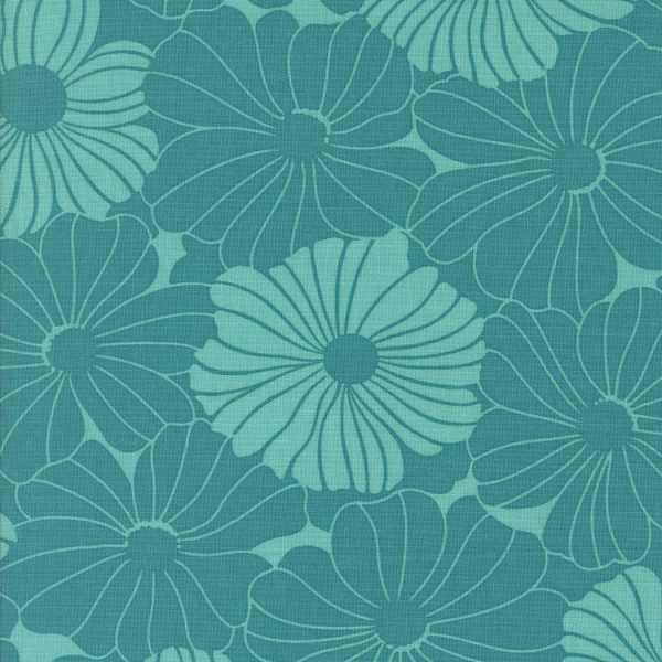 Moda Fabrics - V and Co. - Color Crush - Bloom Florals in Turquoise