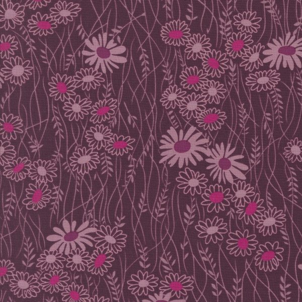 Moda Fabrics - V and Co. - Color Crush - Minge Florals in Plum