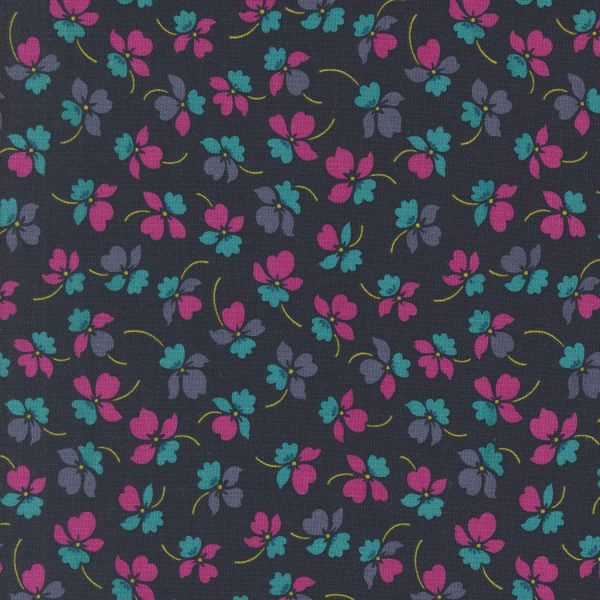 Moda Fabrics - V and Co. - Color Crush - Flourish Floras in Indigo