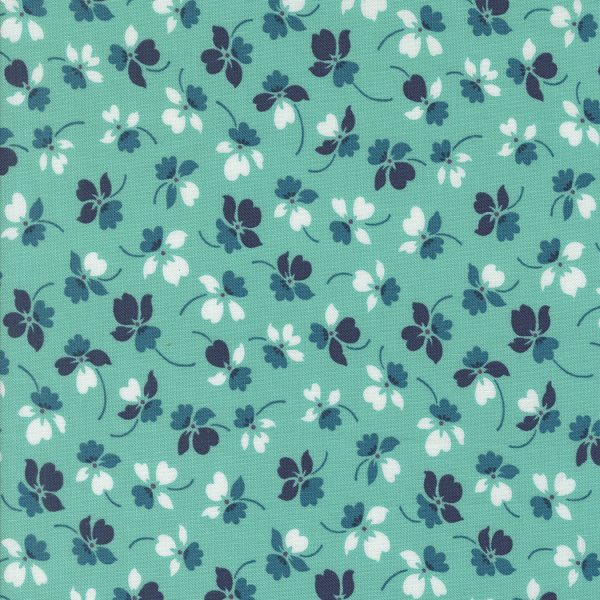Moda Fabrics - V and Co. - Color Crush - Flourish Floras in Aqua