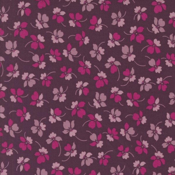 Moda Fabrics - V and Co. - Color Crush - Flourish Floras in Plum