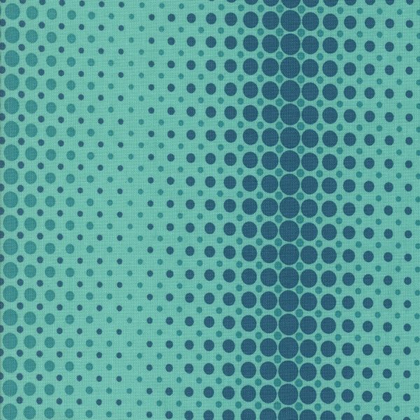 Moda Fabrics - V and Co. - Color Crush - Vibes Dots and Stripes in Aqua