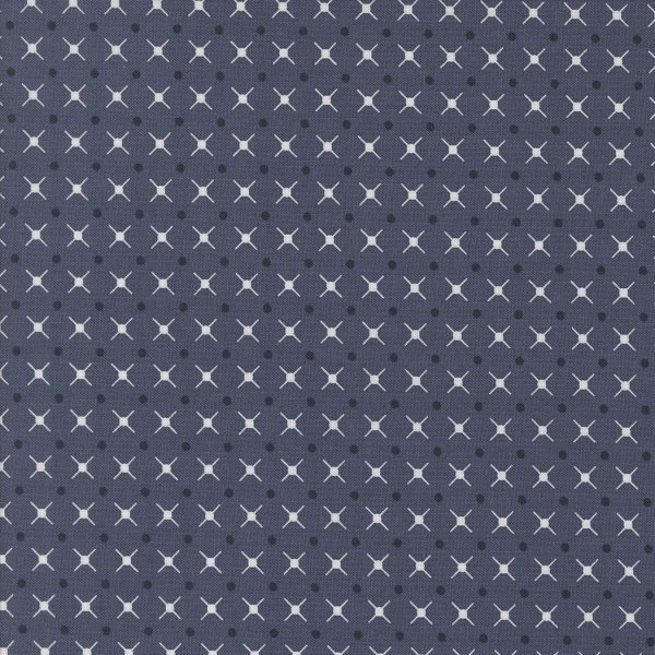 Moda Fabrics - V and Co. - Color Crush - X and O Blenders Dot in Indigo