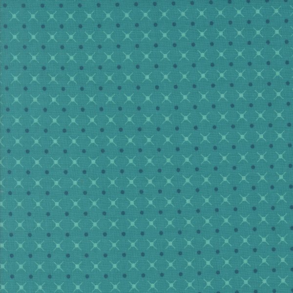 Moda Fabrics - V and Co. - Color Crush - X and O Blenders Dot in Turquoise