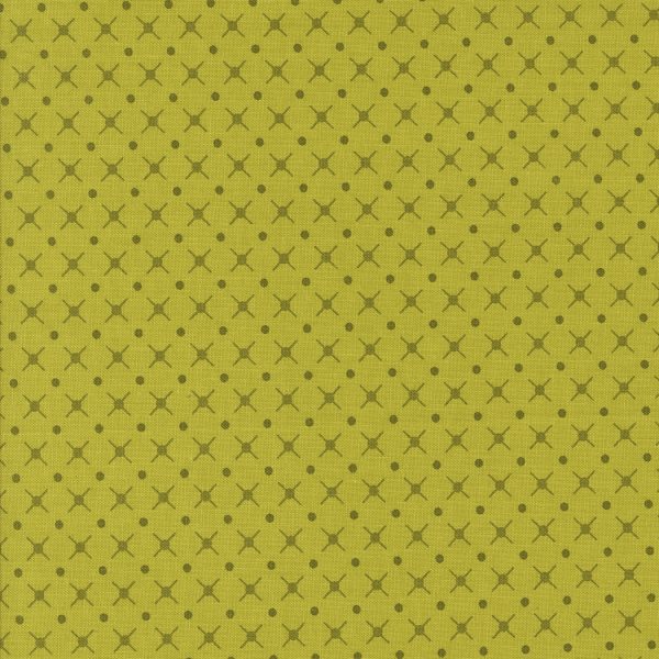 Moda Fabrics - V and Co. - Color Crush - X and O Blenders Dot in Lime