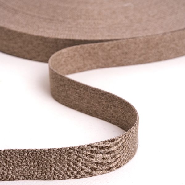 Gurtband einfarbig 30mm - Mink meliert (glatt)