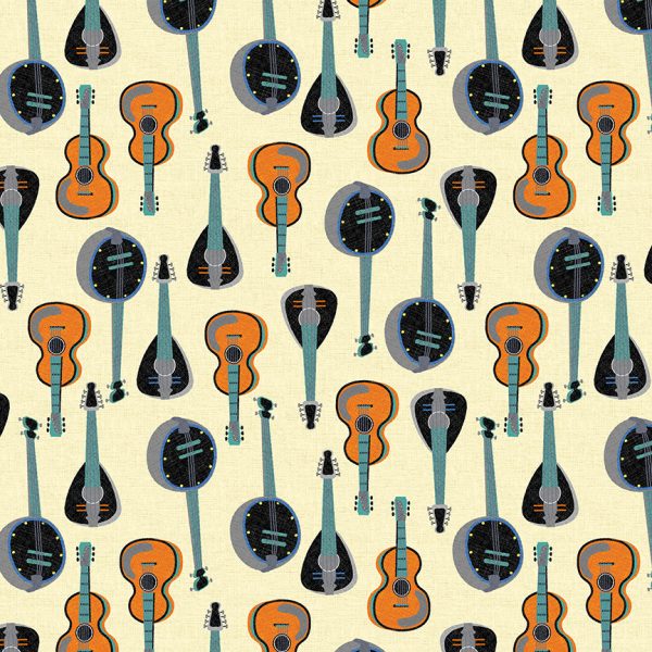 Windham Fabrics - Whistler Studios - Feeling Jazzy  - String Ensemble in Ivory Multi