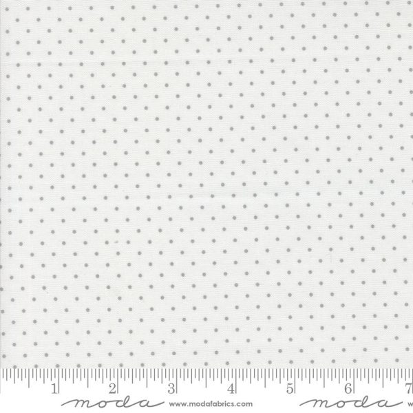 Moda Fabrics - Jen Kingwell - Mixed Bag of Bonbons - Snowgoose Dots Pin Dot in White Grey