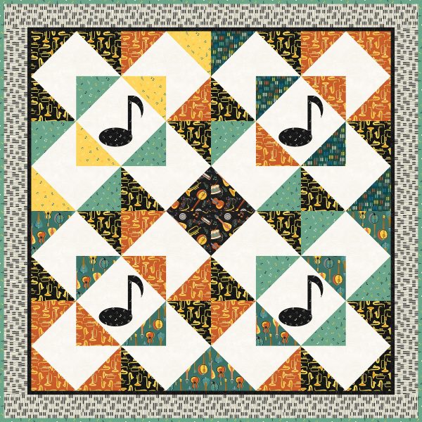 Windham Fabrics - Whistler Studios - Feeling Jazzy  - Live Jazz in Ivory Multi – Bild 4
