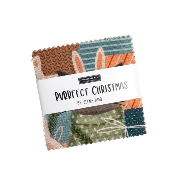 Moda - Elena Amo - Purrfect Christmas - Mini Charm Pack (42-teilig)