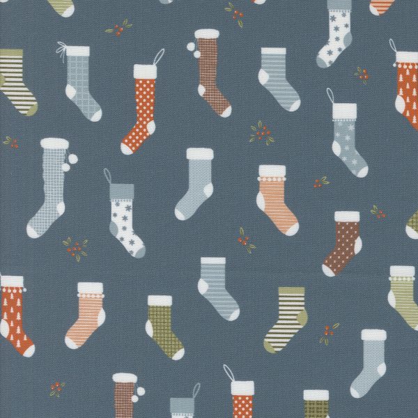 Moda Fabrics - Elena Amo - Purrfect Christmas - Sweet Stockings in Juniper