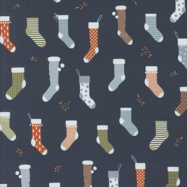 Moda Fabrics - Elena Amo - Purrfect Christmas - Sweet Stockings in Midnight