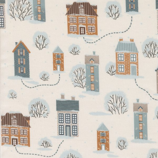 Moda Fabrics - Elena Amo - Purrfect Christmas - Snowy Town in Pearl