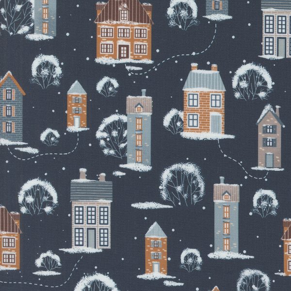 Moda Fabrics - Elena Amo - Purrfect Christmas - Snowy Town in Midnight