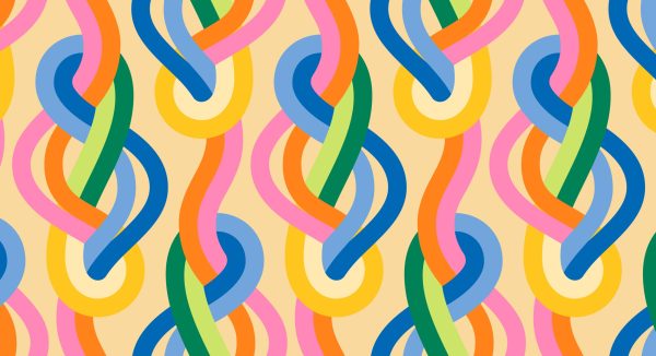 Moda Fabrics - Emily Van Hoff - Groove - Rainbow Stripe in Luminous Multi