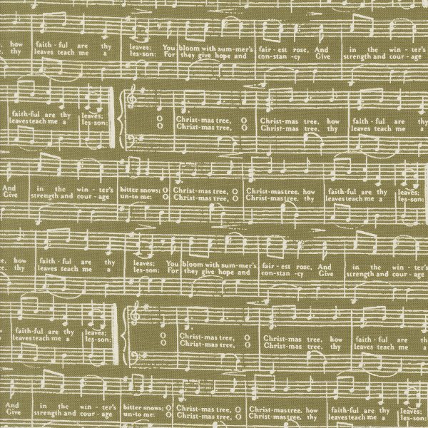 Moda Fabrics - Lella Boutique - Berry And Pine - Music Notes in Sage