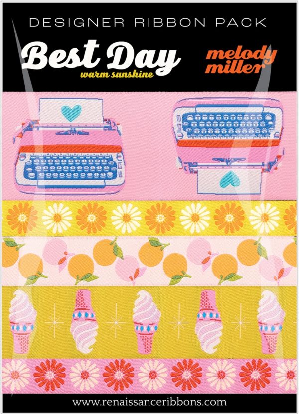 Melody Miller - Designer Pack Best Day in Warm Sunshine - Webbänder (5teilig)
