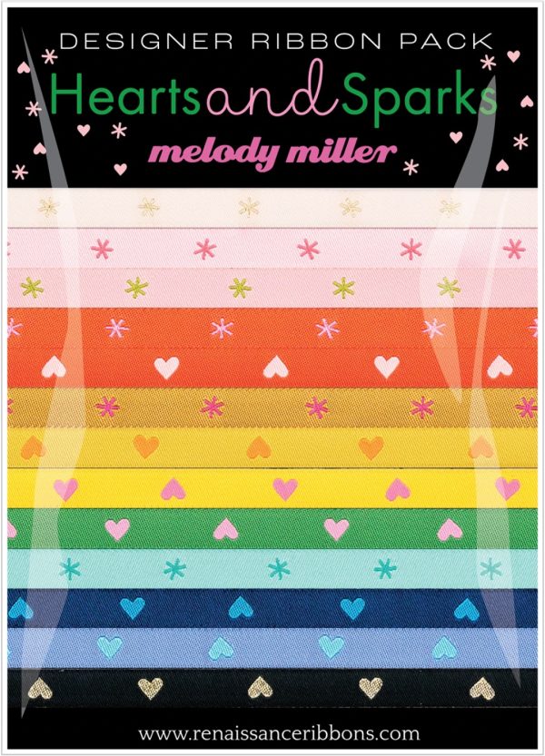 Melody Miller - Hearts and Sparks Designer Pack - Webbänder (13teilig)