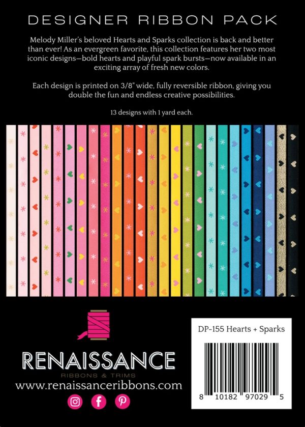 Melody Miller - Hearts and Sparks Designer Pack - Webbänder (13teilig) – Bild 2