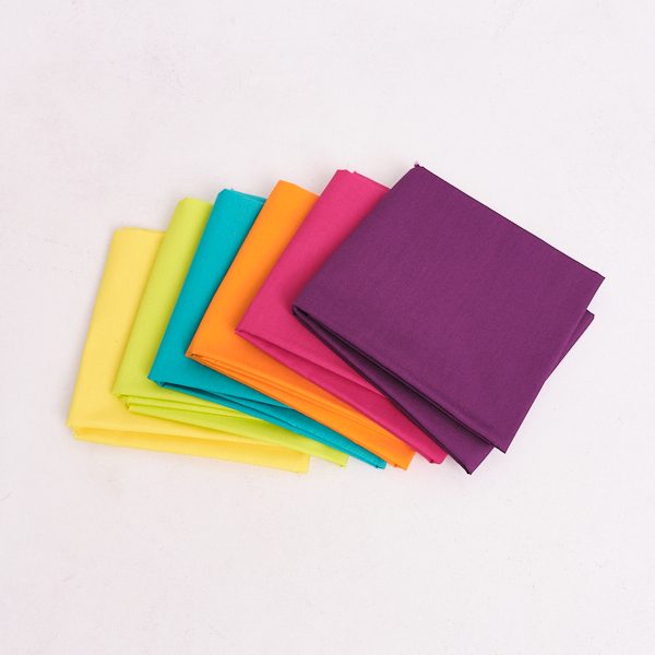 Pure Solids - kräftige Farben - Fat Quarter Set (6-teilig)