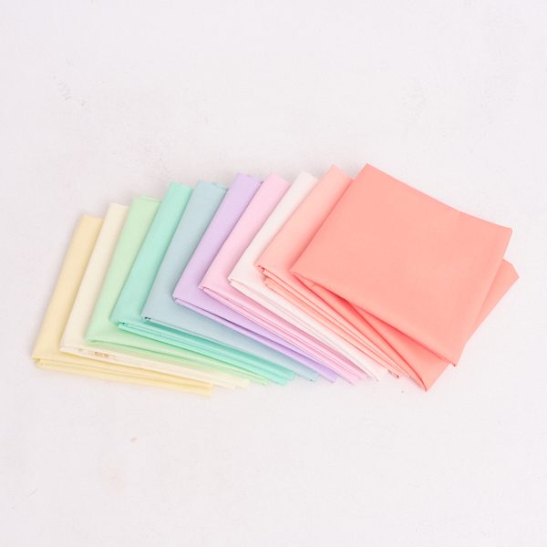 Pure Solids - Pastell Regonbogen - Fat Quarter Set (10-teilig)