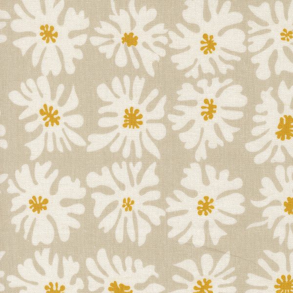 Moda Fabrics - Zen Chic - Urban Whisper Mochi Linen - Bloom in Stone