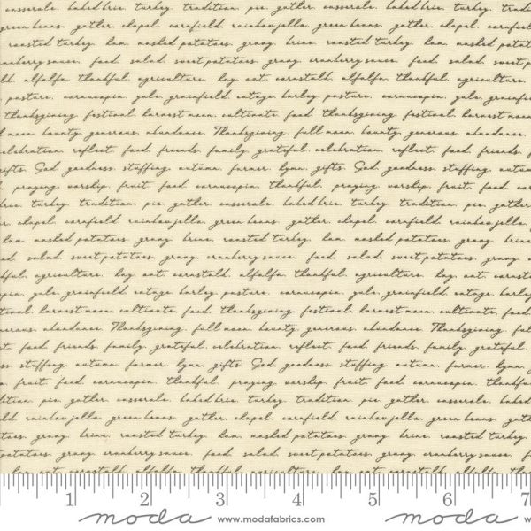 Moda Fabrics - BasicGrey - Acorn Hollow - Campfire Text and Words Script in Ecru