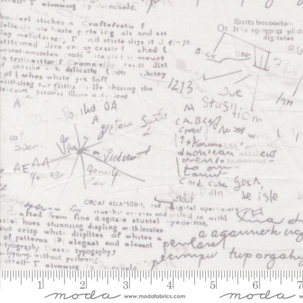 Moda Fabrics - Zen Chic - Modern Backgrounds - Equations in White (extrabreiter Rückseitenstoff)