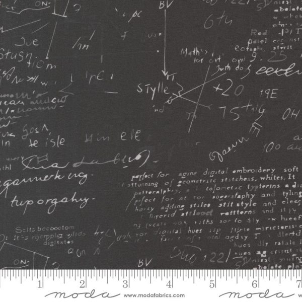 Moda Fabrics - Zen Chic - Modern Backgrounds - Equations in Black (extrabreiter Rückseitenstoff)