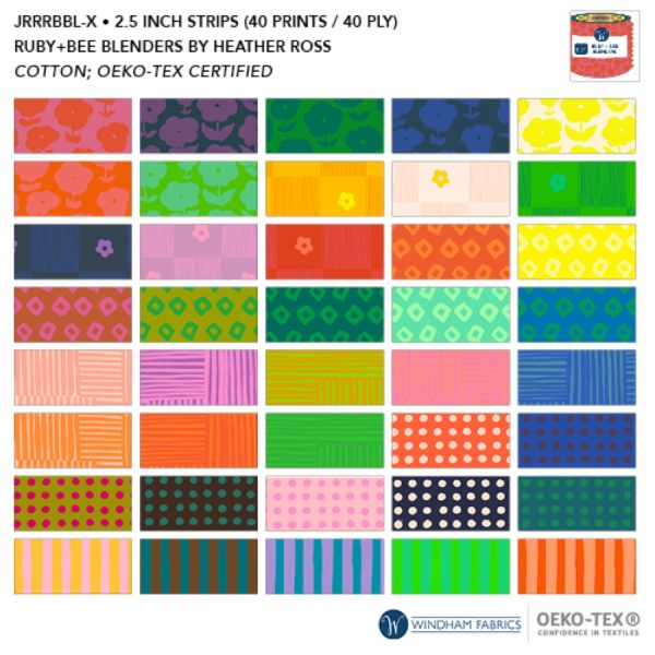 Windham Fabrics - Ruby+Bee Blenders  - Jelly Roll (40-teilig)