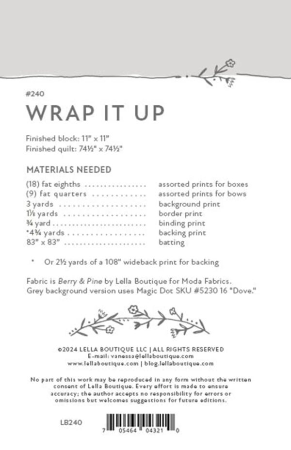 Schnittmuster Quilt "Wrap It Up" von Lella Boutique (englisch) – Bild 2