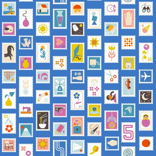 Moda Fabrics - Rashida Coleman Hale - Salutations - Stampy in Lapis