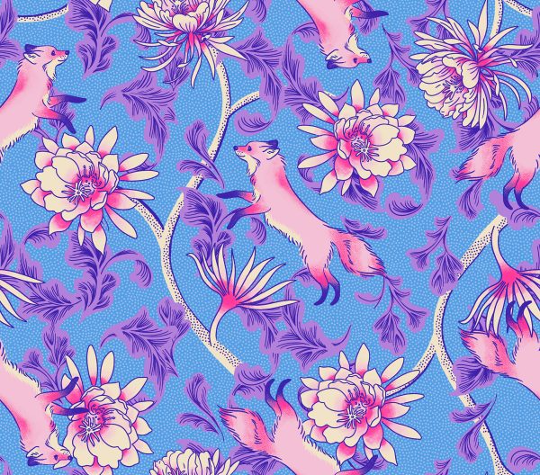 Moda Fabrics - Sarah Watts - Glow Garden - Fox Bloom in Lindley Blue