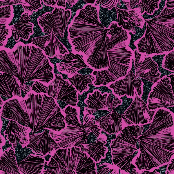 Moda Fabrics - Sarah Watts - Glow Garden - Ginko Florals in Black